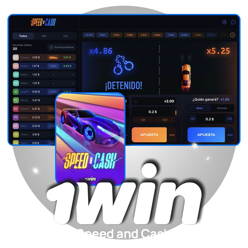 Siente la velocidad y gana premios en 1win Speed and Cash.