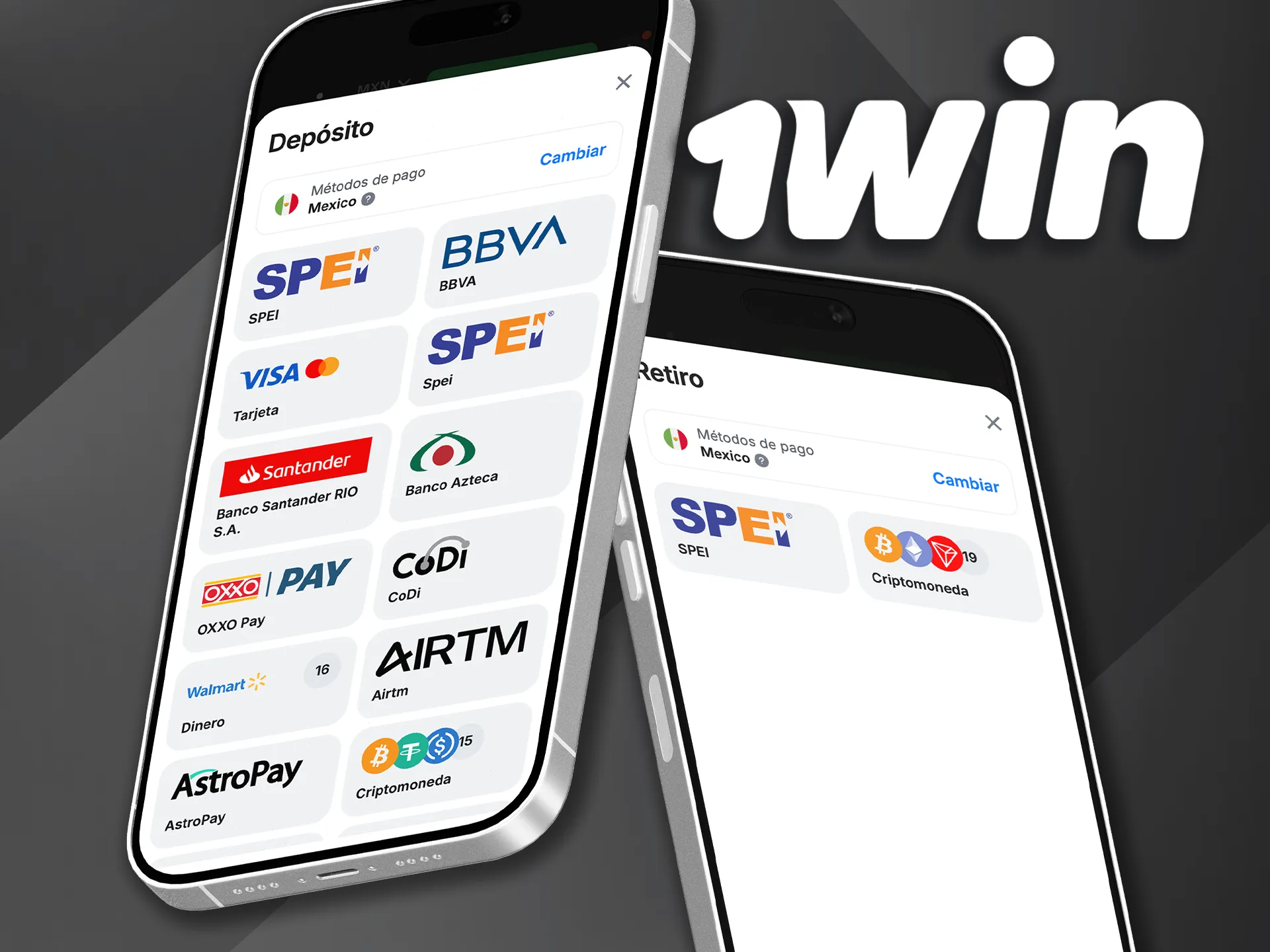 Deposita y retira fondos fácilmente en 1win app desde México.