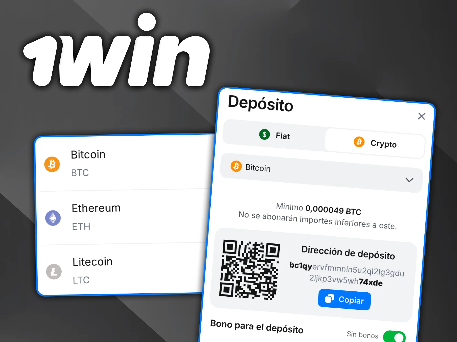 Haz tu depósito en criptomonedas en 1win y disfruta de transacciones rápidas y seguras.