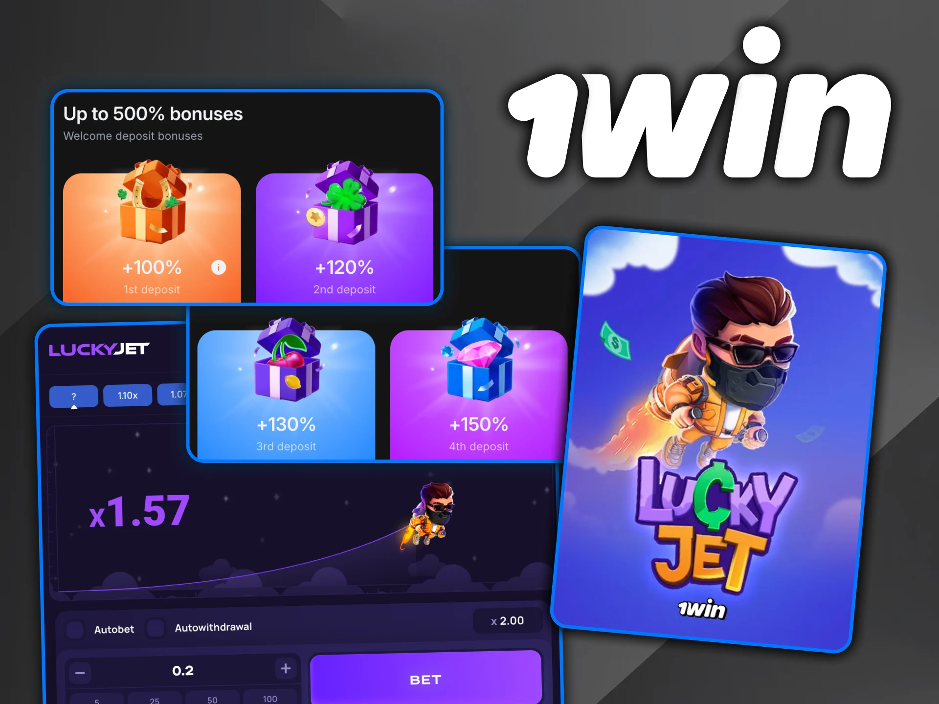 Entra a Lucky Jet en 1win y disfruta un juego exclusivo con verificación justa.
