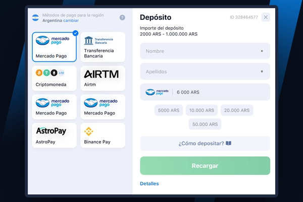 Realice un depósito después de completar el proceso de registro para comenzar a jugar en 1Win.