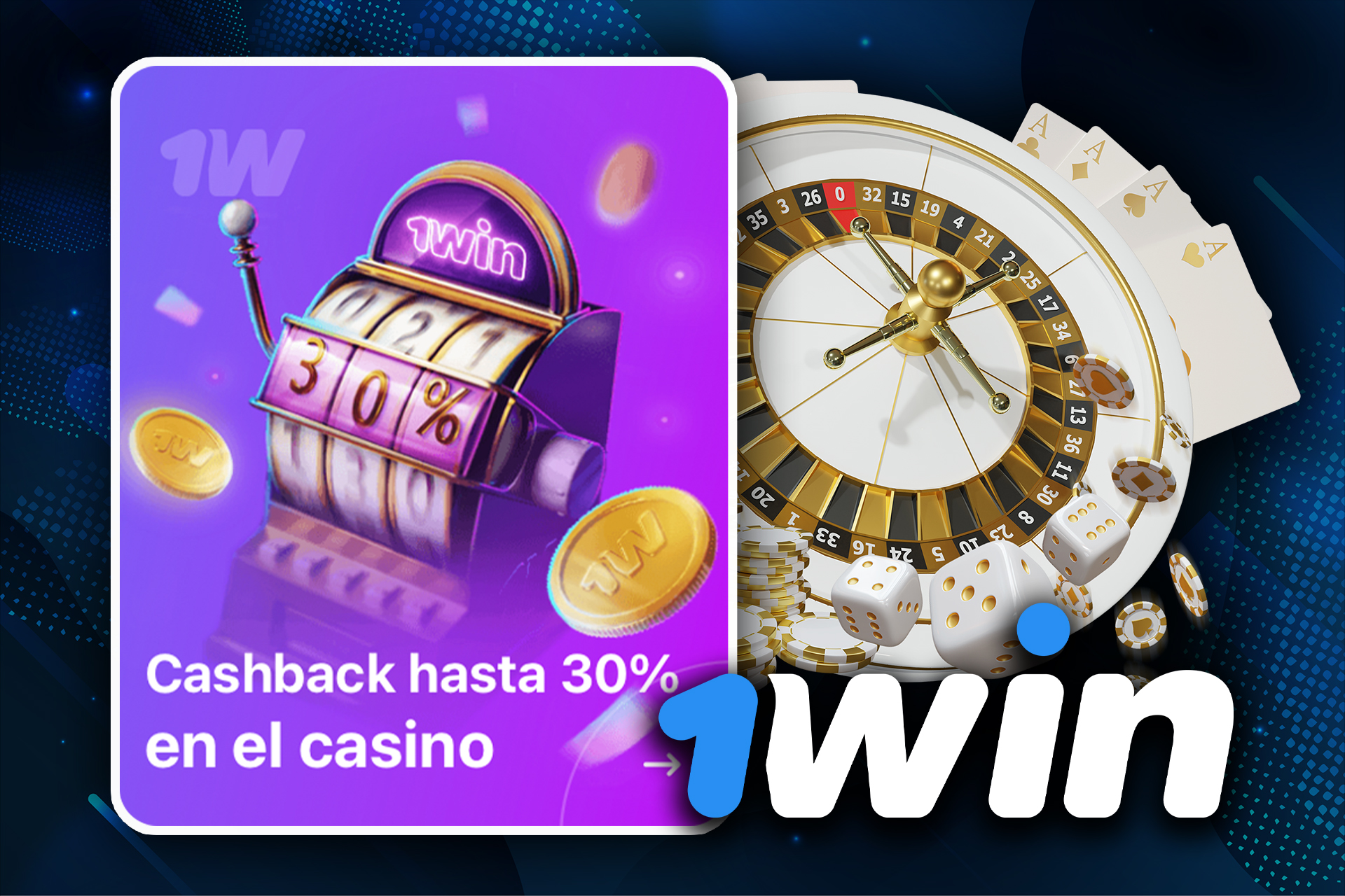 El casino 1win ofrece un reembolso del 30%.