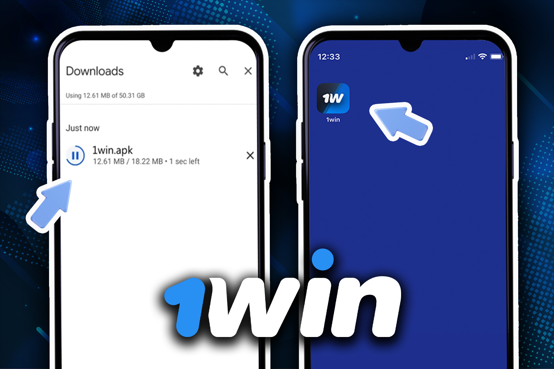 Instala la aplicación 1win en tu smartphone.