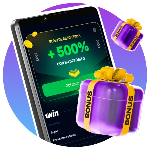 Activa y gestiona tus bonos facilmente desde el panel principal de la app oficial 1Win.