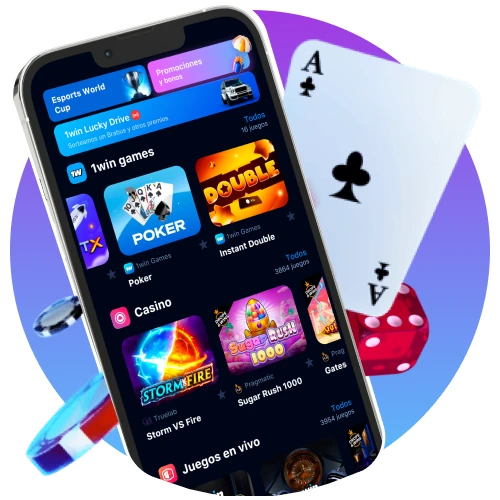 Accede al casino completo de la app oficial 1Win con tragamonedas, ruleta, crash y mas juegos.