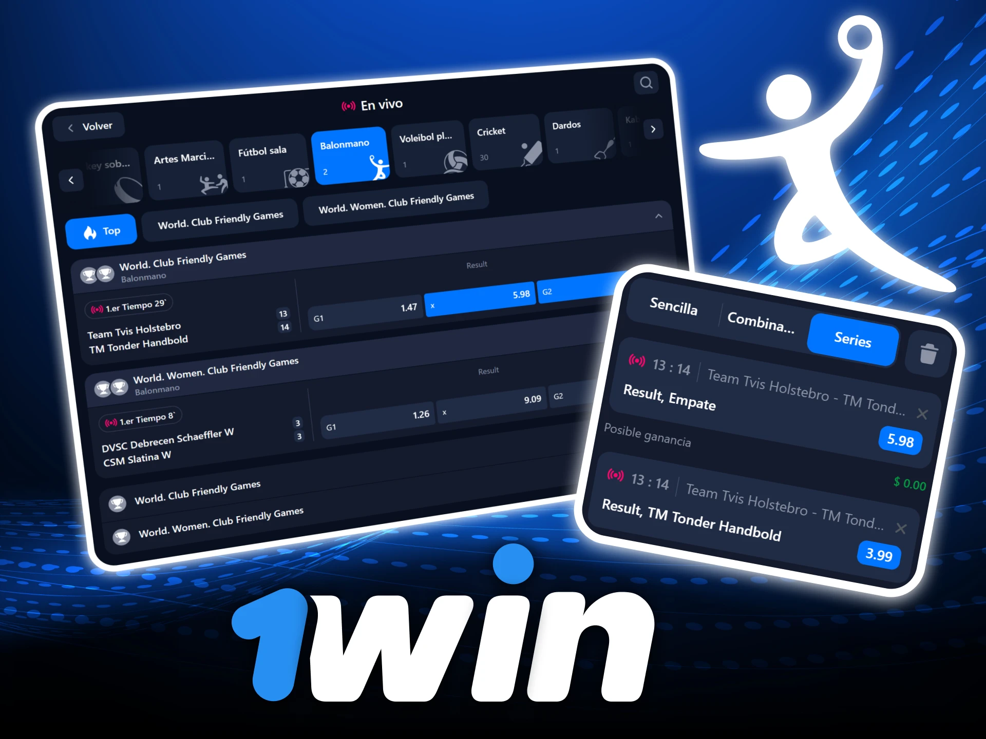 Apuesta en balonmano con mercados completos en el sitio oficial de 1Win casino y sigue las principales competiciones.