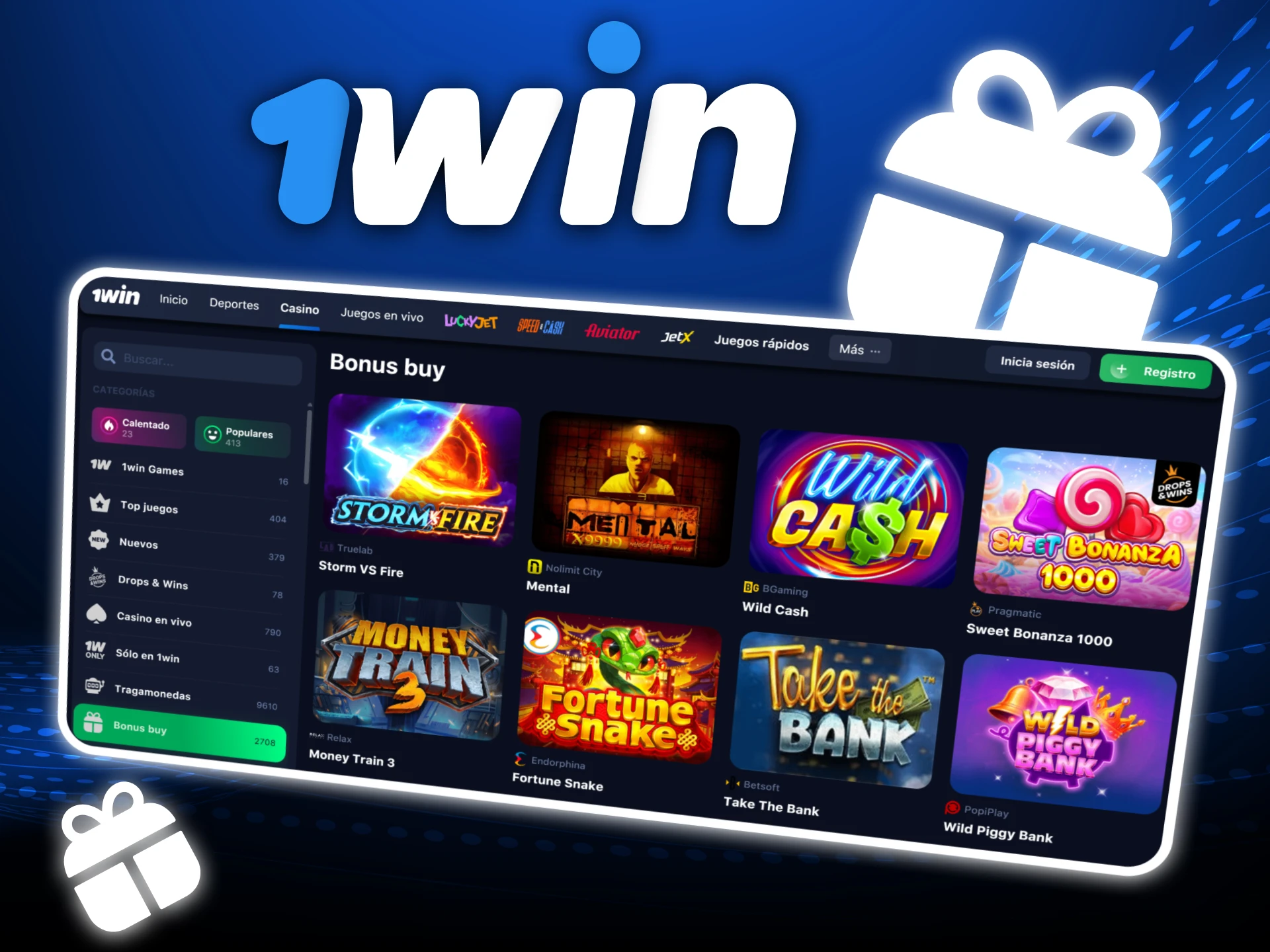 Activa rondas especiales al instante con juegos Bonus Buy en el casino oficial 1Win.