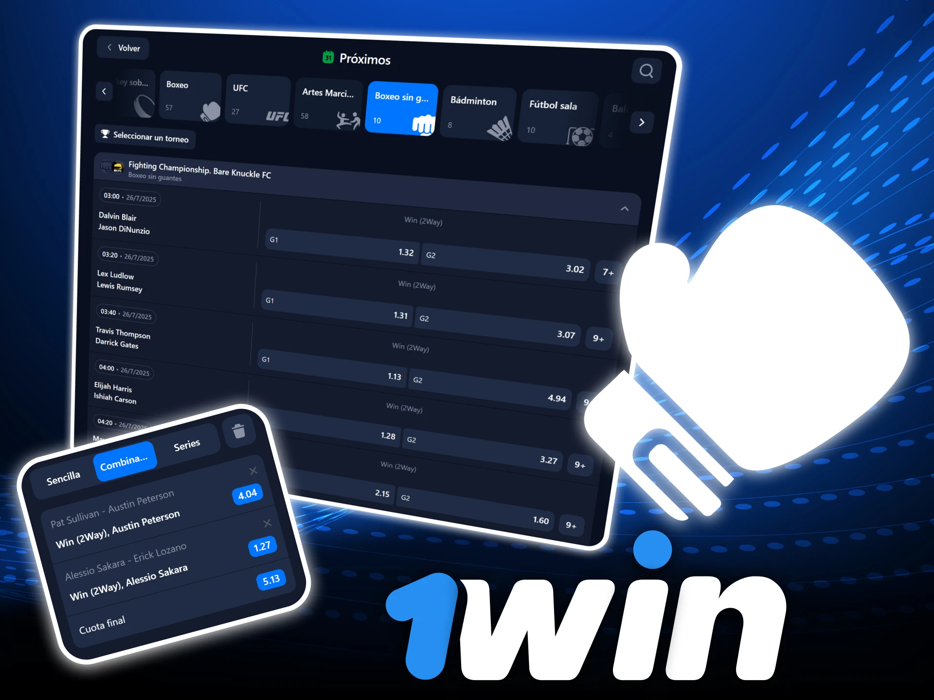 Apuesta en boxeo con mercados variados en el sitio oficial de 1Win casino y sigue las grandes peleas.
