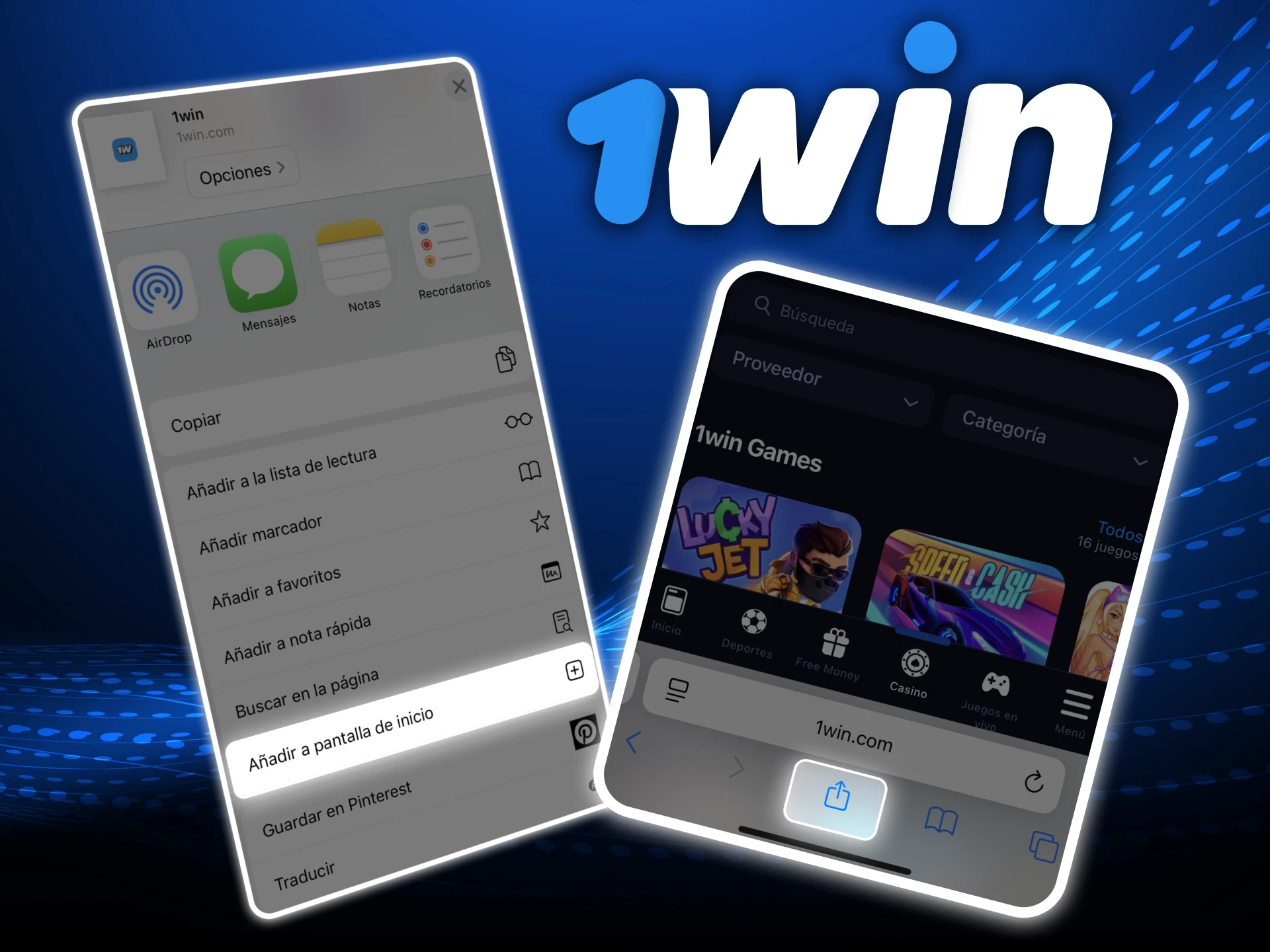 Sigue los pasos para instalar la PWA desde el sitio oficial de 1Win y acceder rapido al casino online.