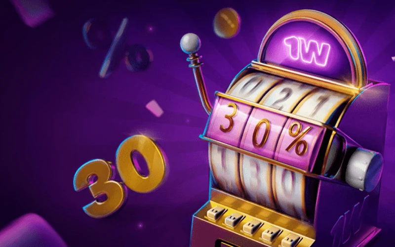 Recibe reembolso semanal en tragamonedas de 1Win sin requisitos de apuesta.