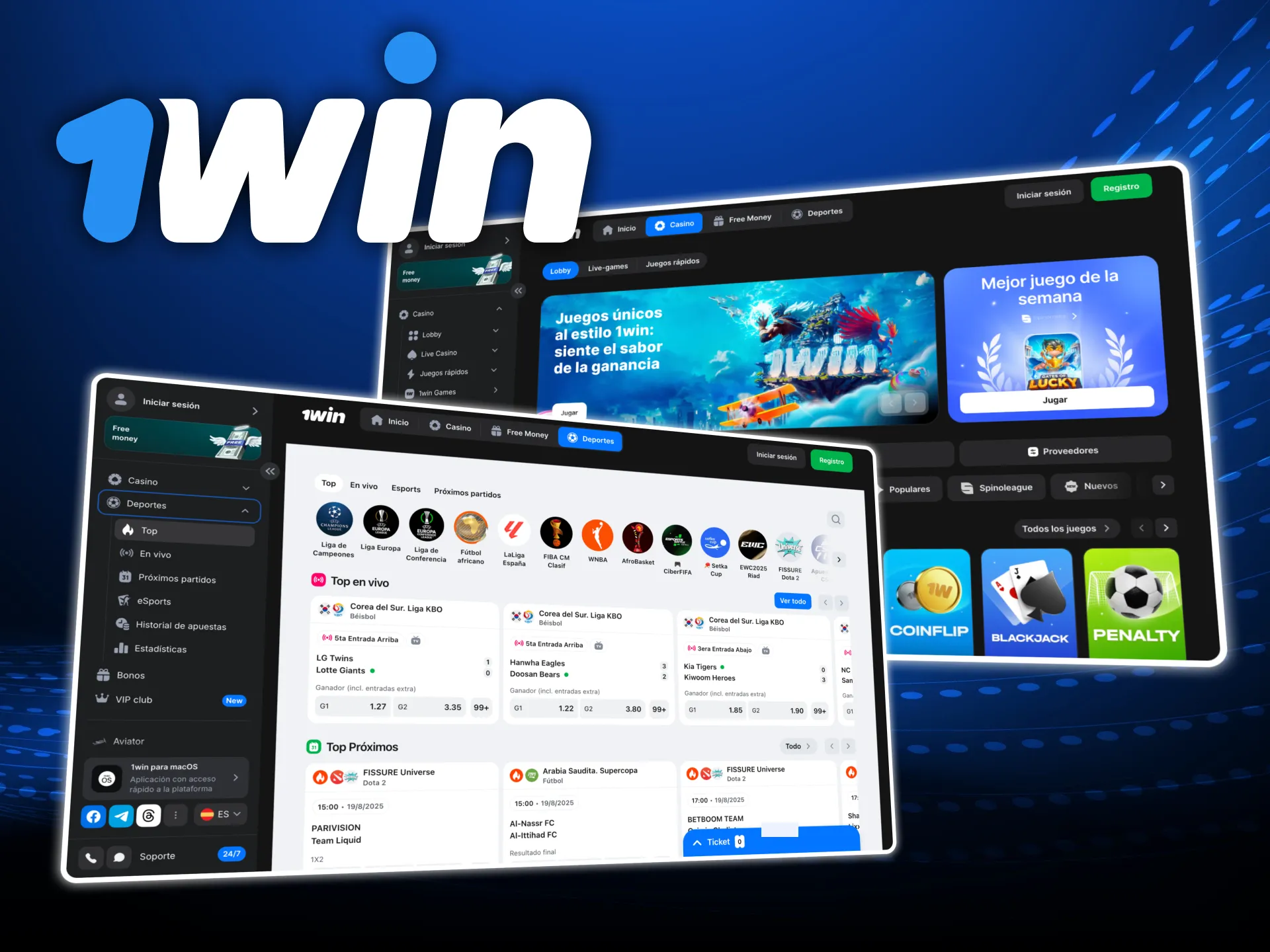 Elija el casino en línea 1win para apuestas deportivas.