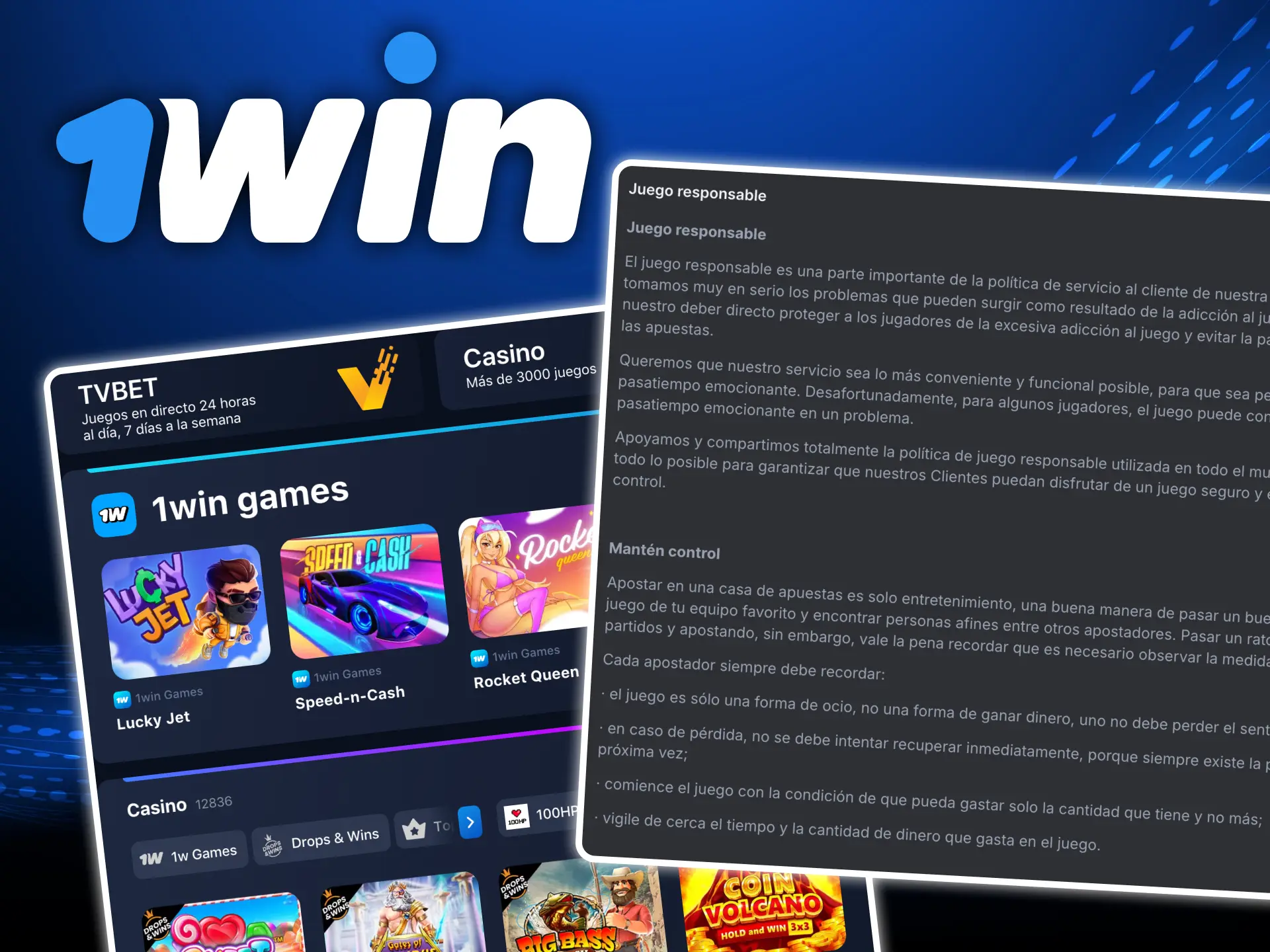 El casino online 1win controla el juego de sus usuarios.
