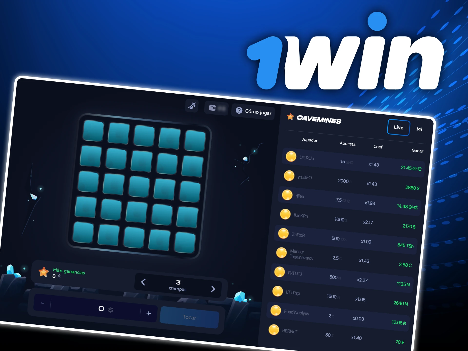Juega al juego minas del proveedor 1win en el casino online 1win.