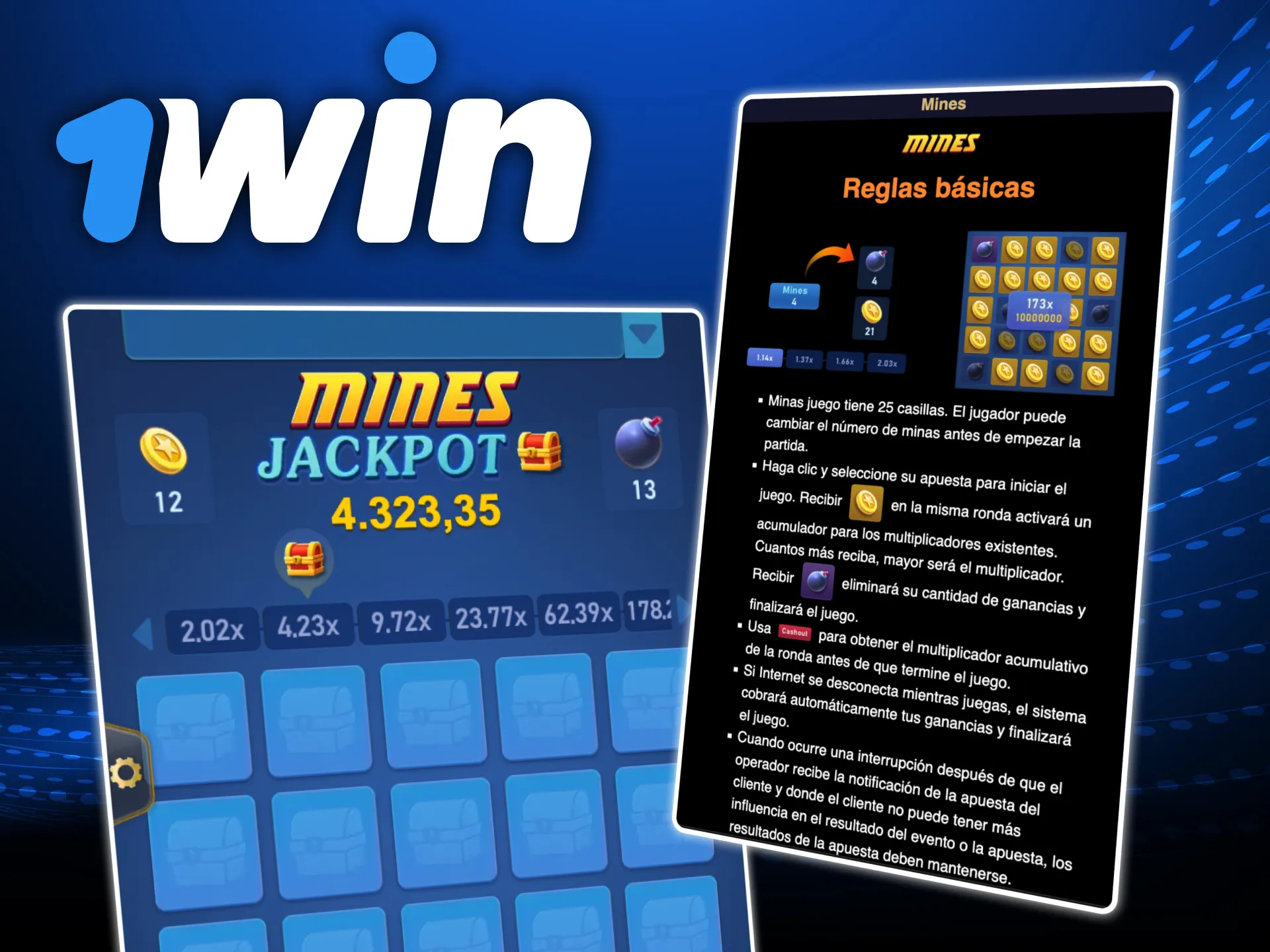 Antes de jugar al juego minas en el casino online 1win, lea las reglas del juego.