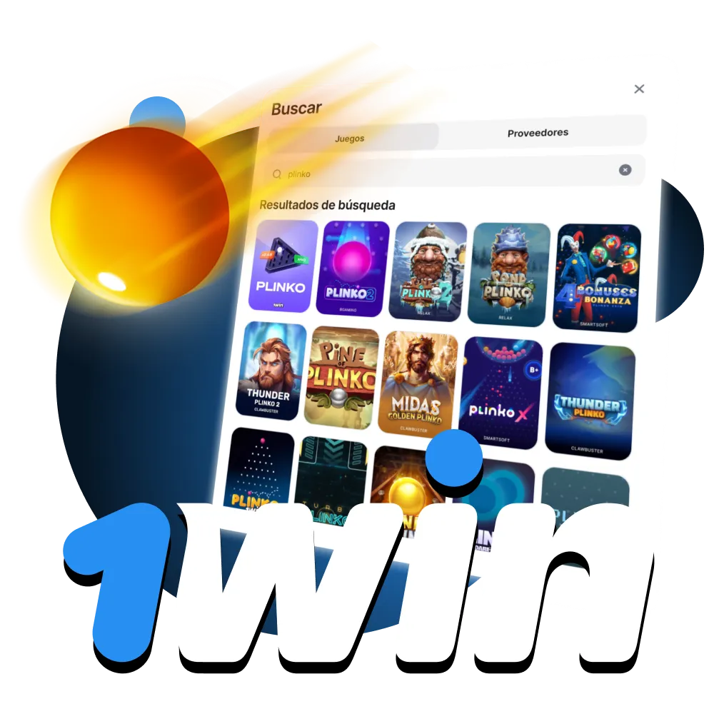 Vaya a la sección de juegos de casino en Casino online 1win y elija juegos de plinko.