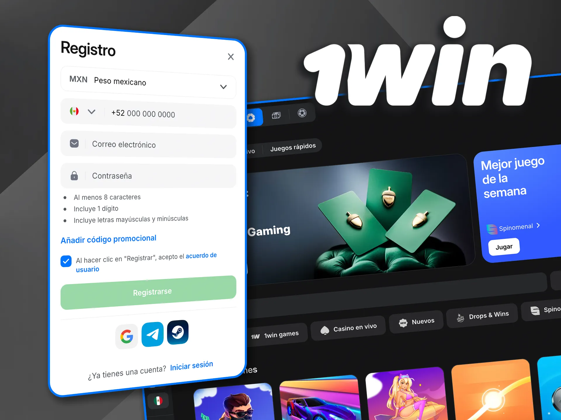 Empieza a jugar en 1win Casino y descubre la emoción de los juegos.