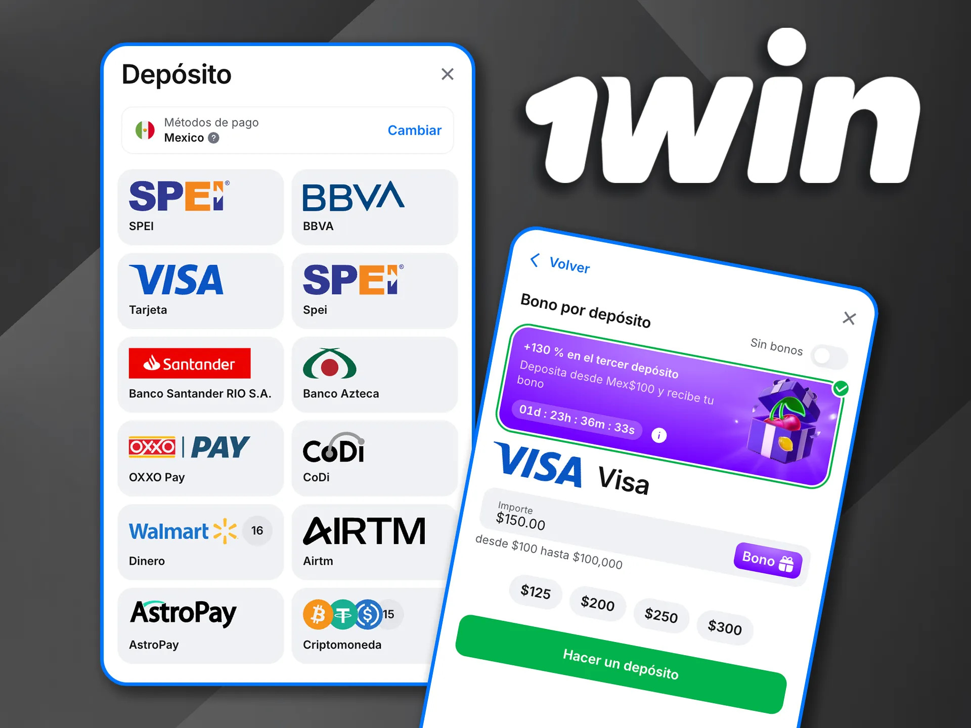 Explora los métodos de pago de 1win Casino y juega sin complicaciones.