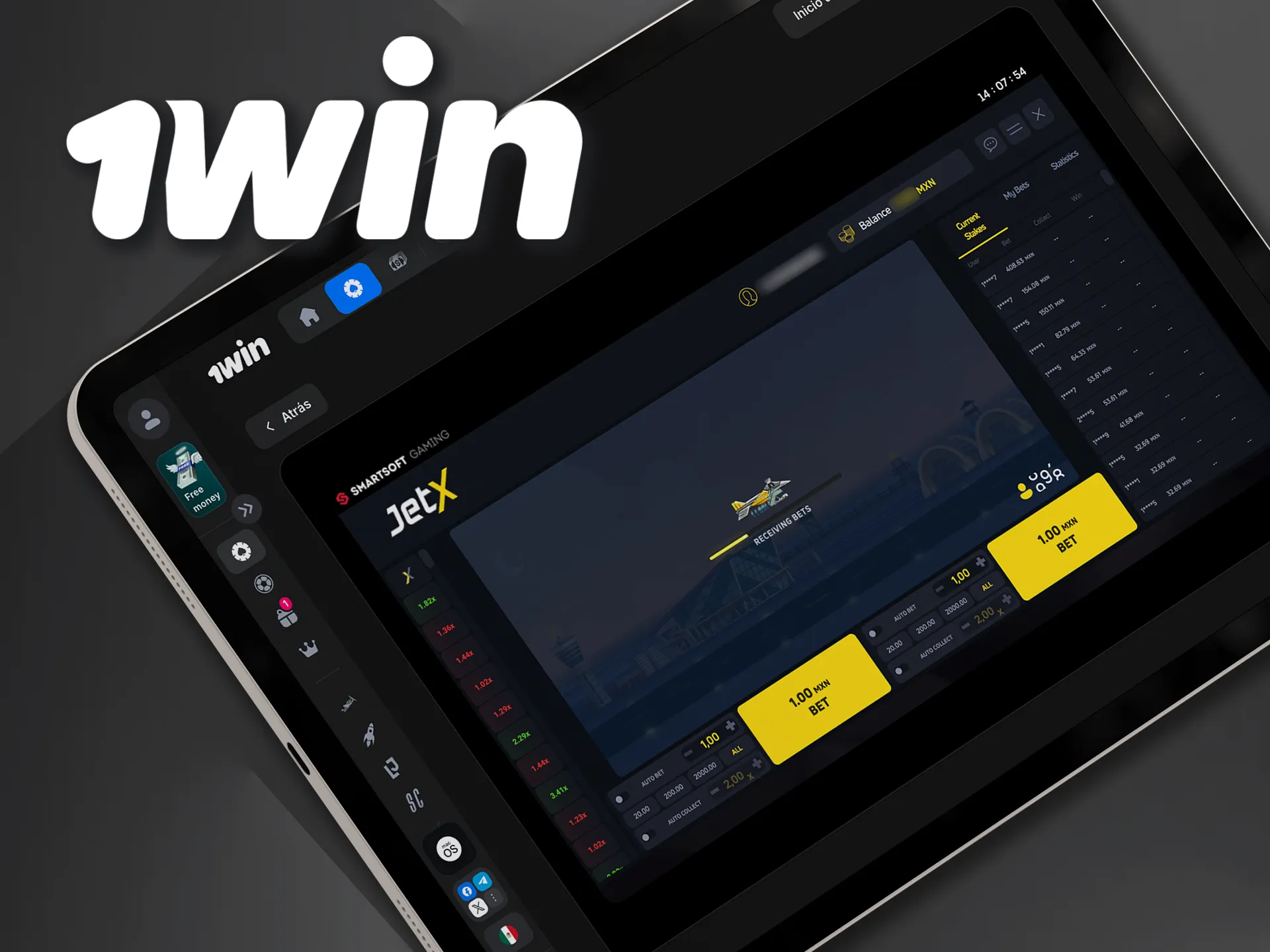 Juega Jet X de 1win en tu computadora y experimenta la mejor versión del juego.