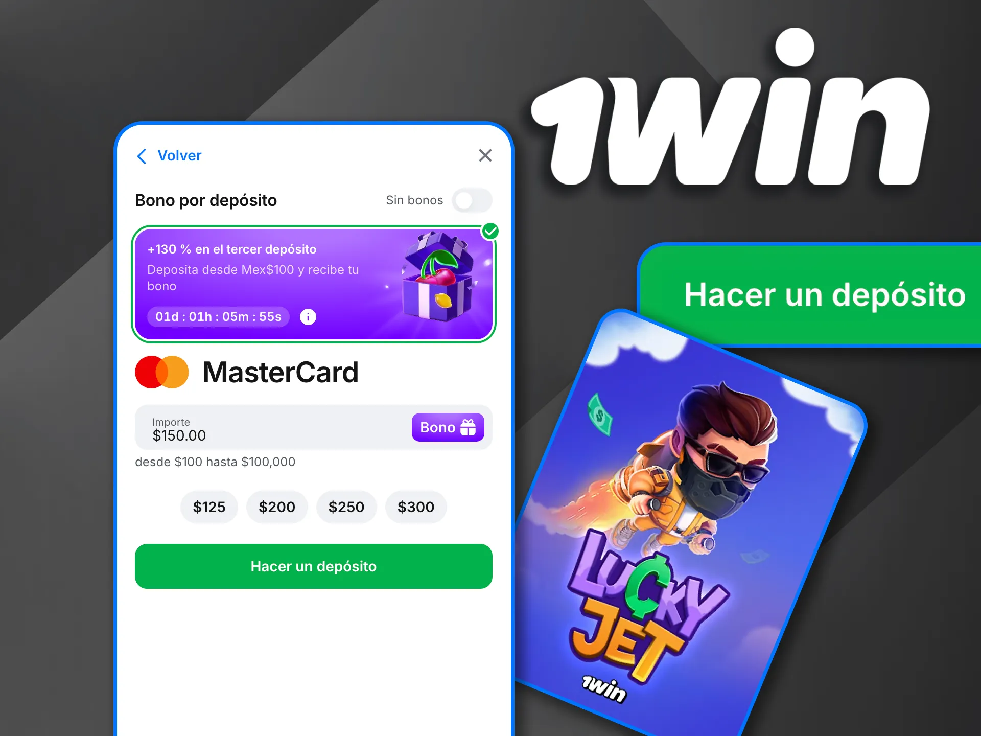 Agrega fondos en 1win Lucky Jet y despega hacia las ganancias.