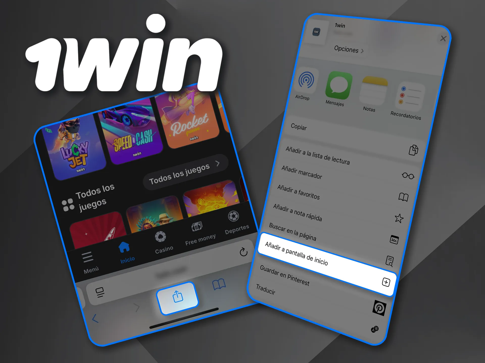 Sigue los pasos para instalar la PWA de 1win y apuesta al instante.