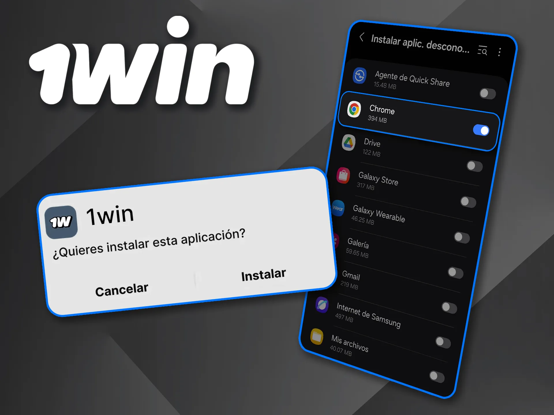 Descarga la APK de 1Win en Android y empieza a apostar.