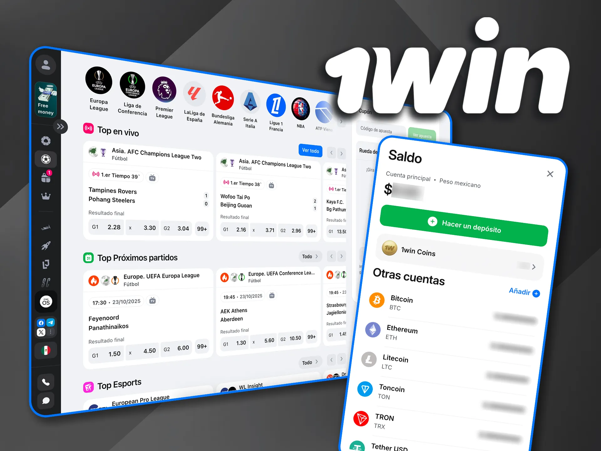 Disfruta de todas las ventajas de la app de 1Win en tu móvil.