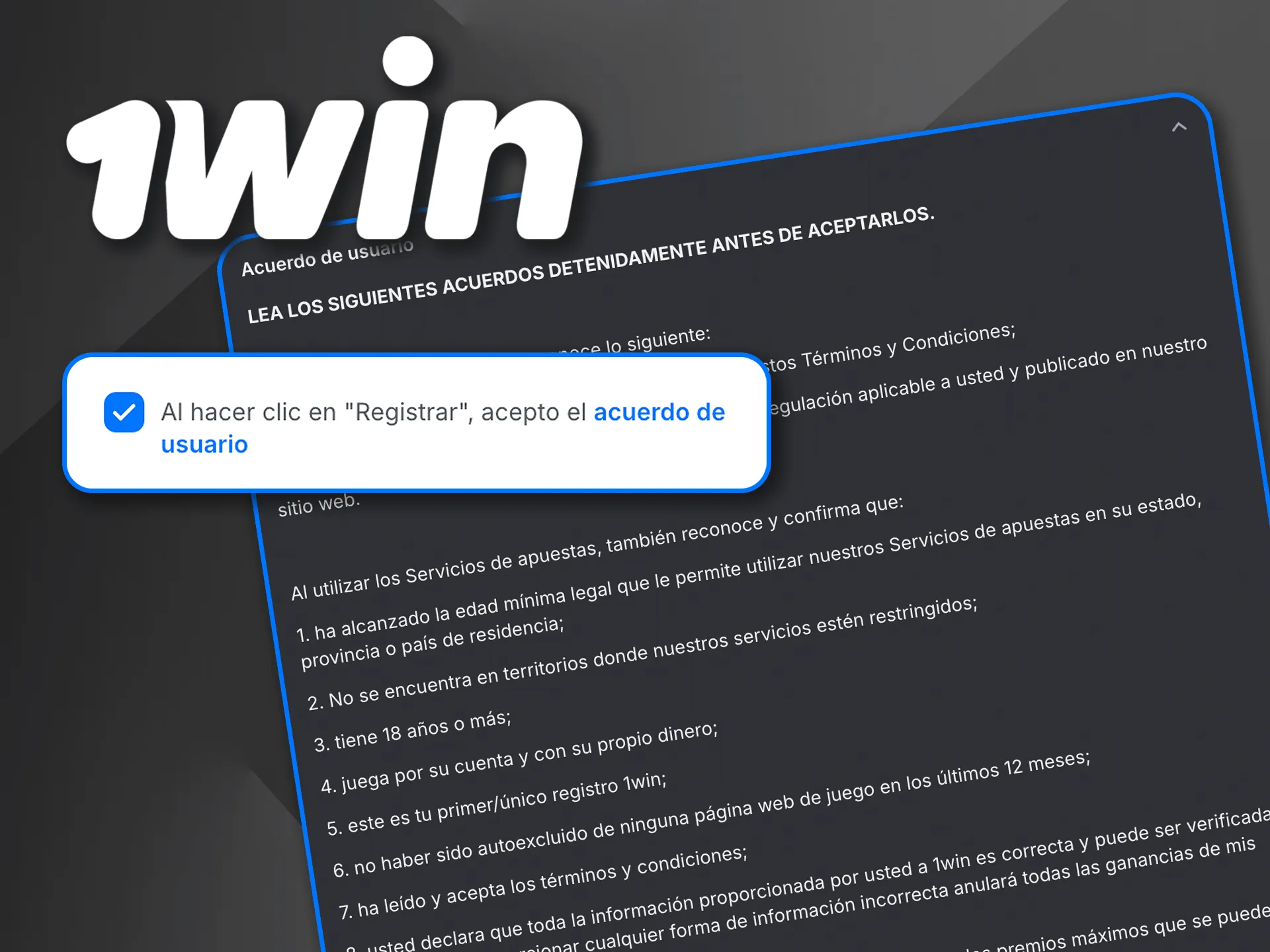 Conoce los requisitos de registro en 1win antes de comenzar.