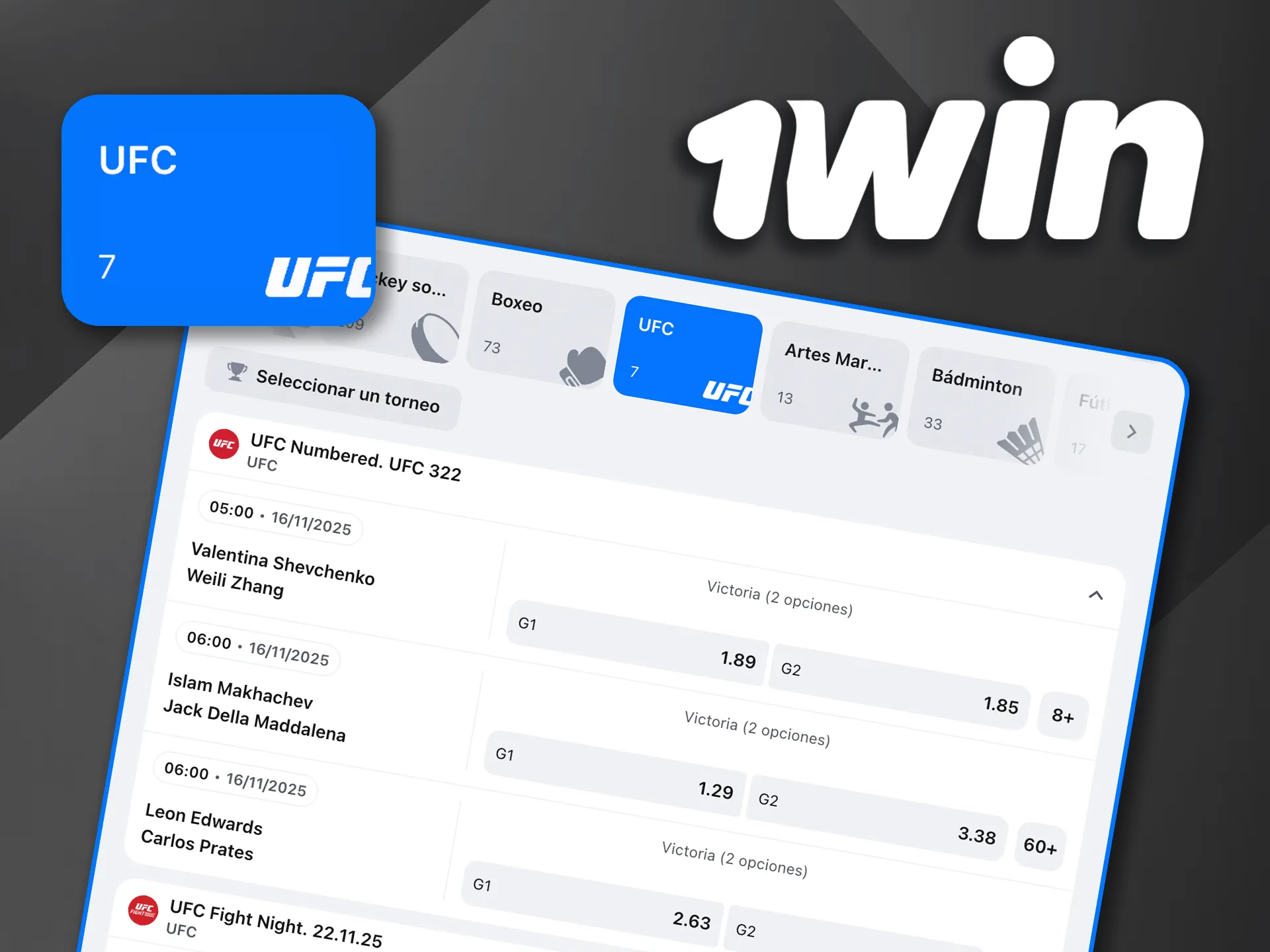 Vive la emoción del octágono con la alianza 1win y UFC.