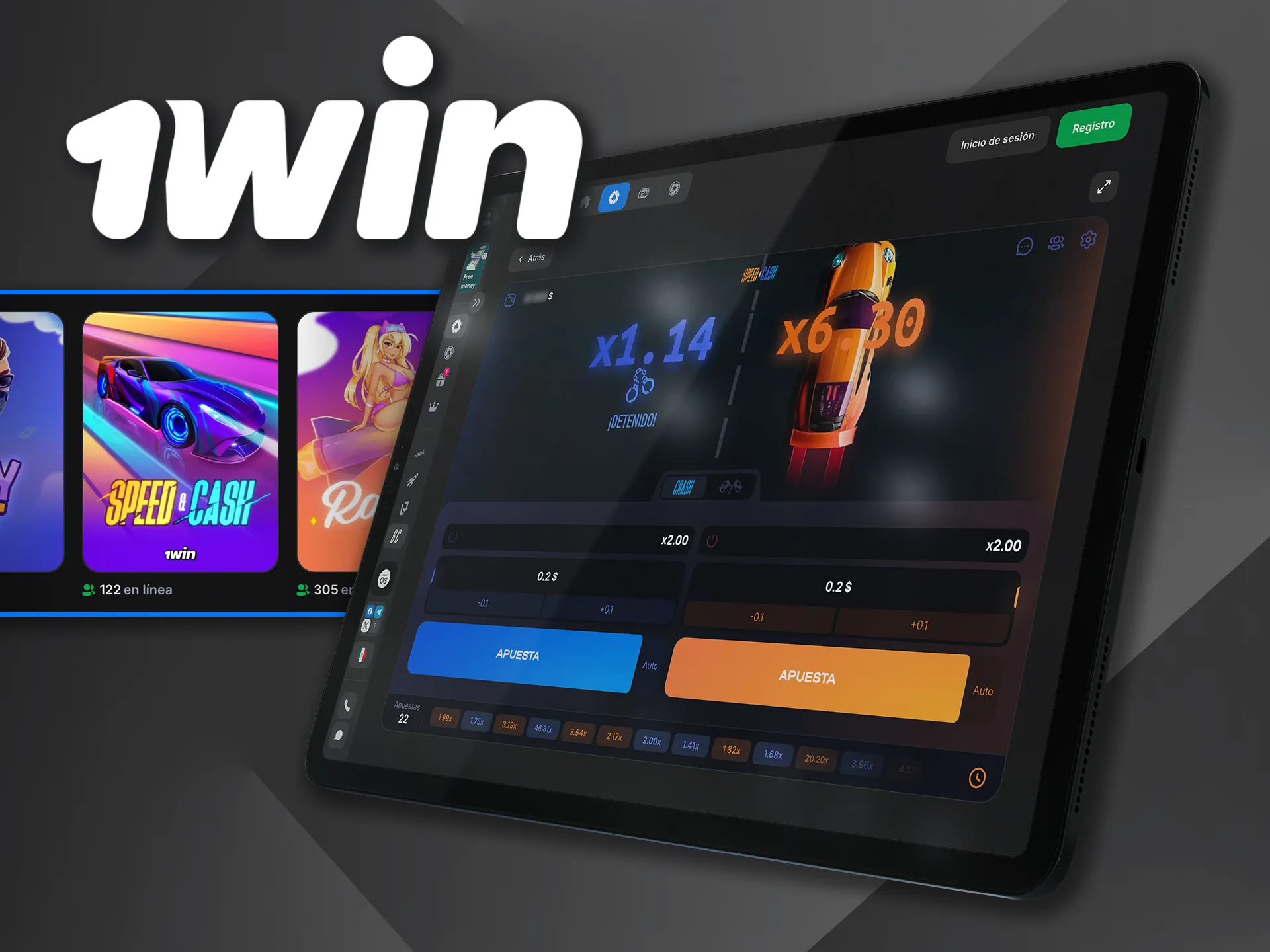 Disfruta Speed and Cash de 1win en tu computadora y acelera hacia tus premios.