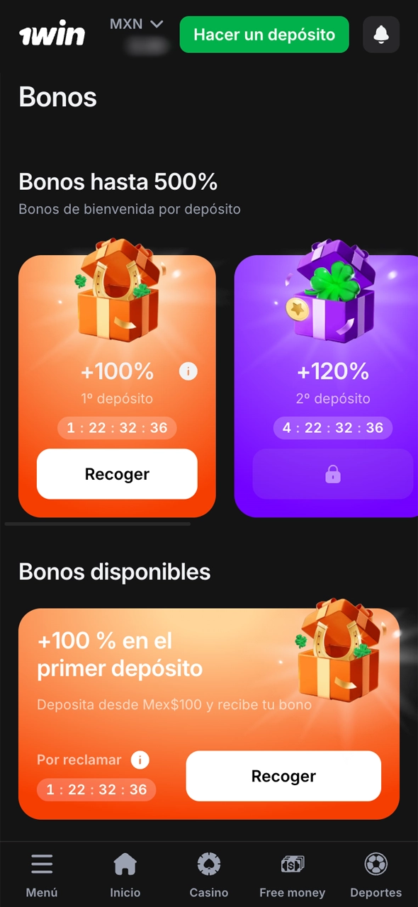 Tras su primer depósito recibirá inmediatamente una bonificación de bienvenida de +500%.