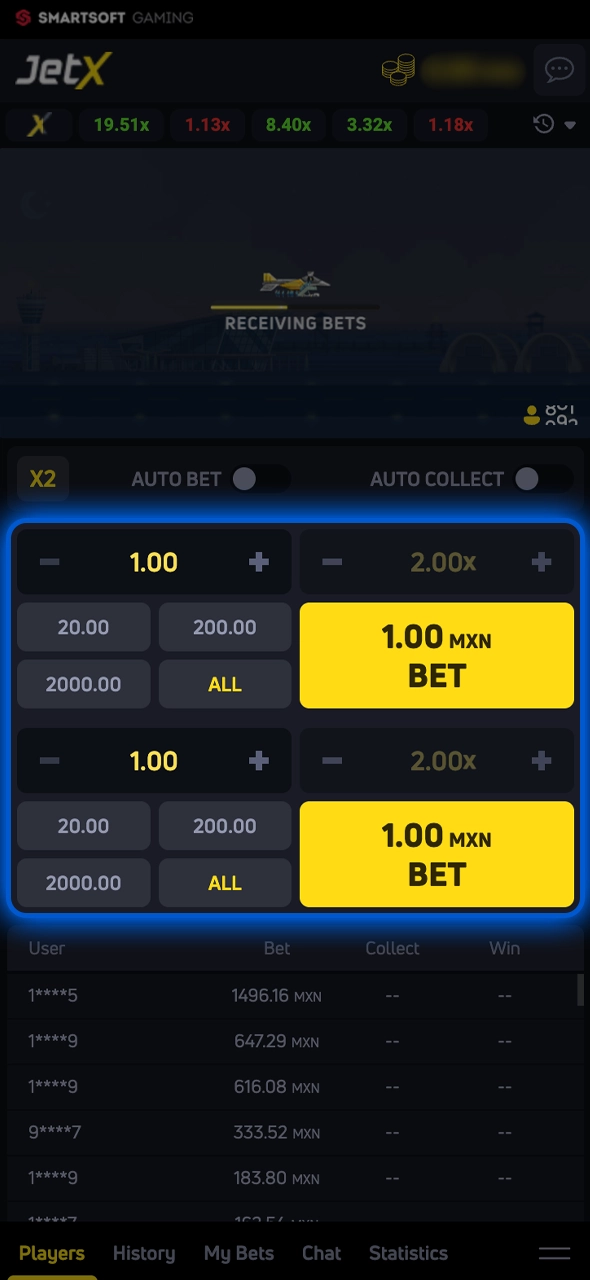 Puede realizar una nueva apuesta en cada ronda del juego.