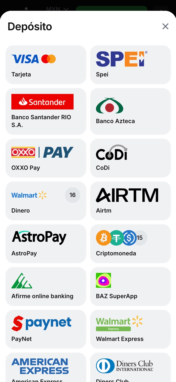 Recargue el saldo de su cuenta 1win.